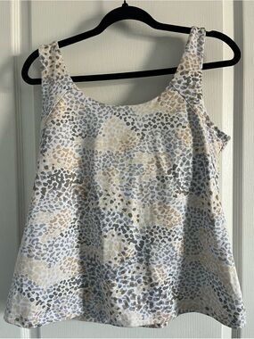 Women’s Jockey Sleeveless Printed Tank Top - White, Gray & Tan with Built in Bra